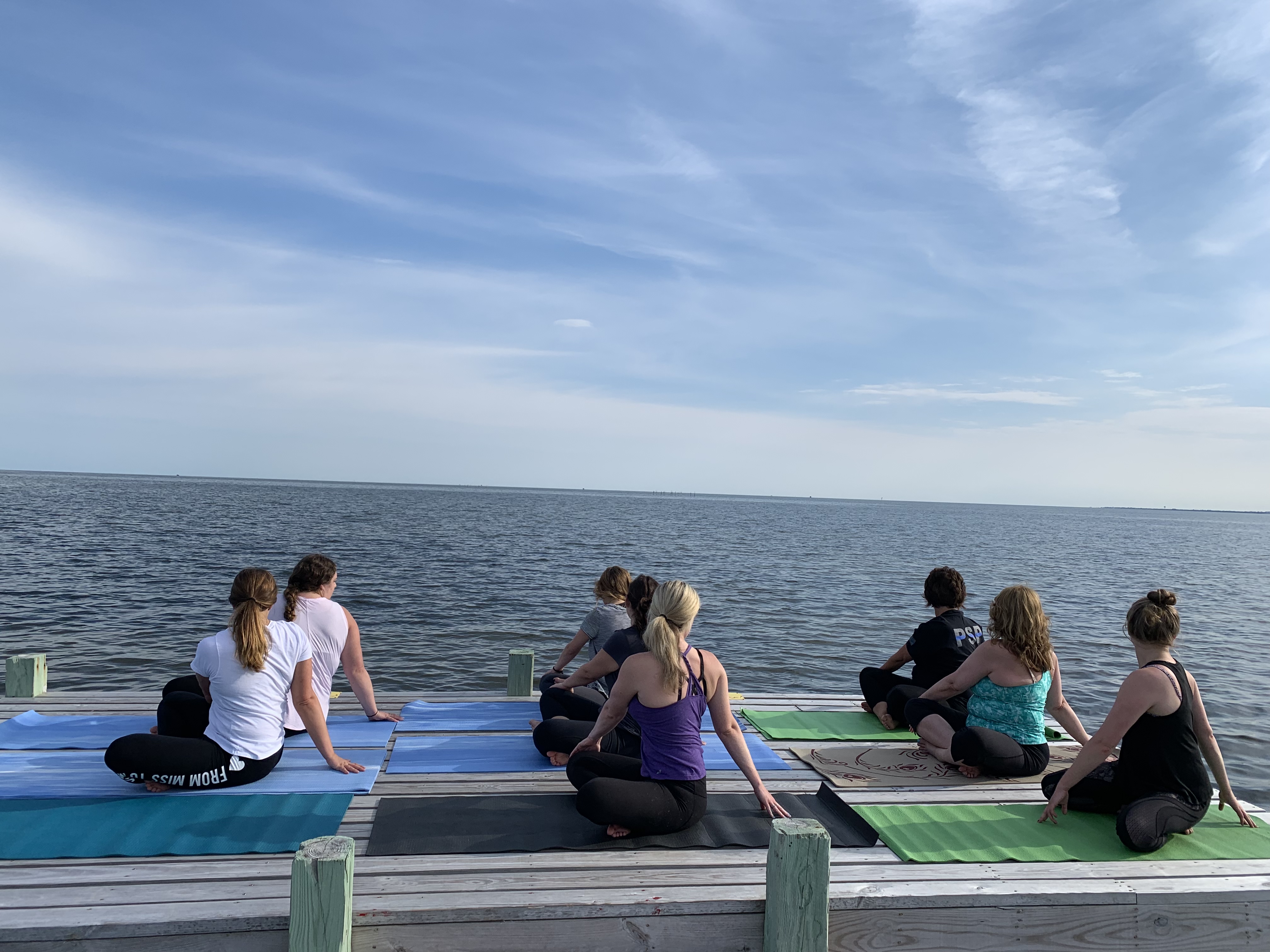 Private bridal party yoga session with Hatteras Yoga