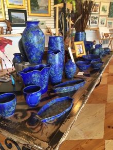 Beautiful handcrafted artwork on display at Sandy Bay Gallery on Hatteras Island