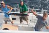 A Wahoo comes aboard after being hooked at 15 knots on the way offshore